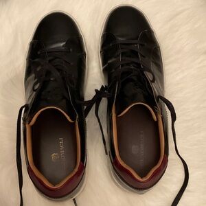 Bruno Magli black and maroon sneakers